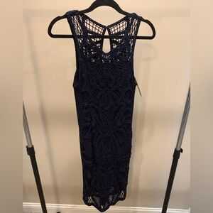 Gianni Bini Blue crochet Midi Dress NWT